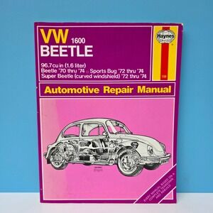 VW Volkswagen 1600 Beetle Super Beetle Sports Bug GT 1970-1974 Repair Manual